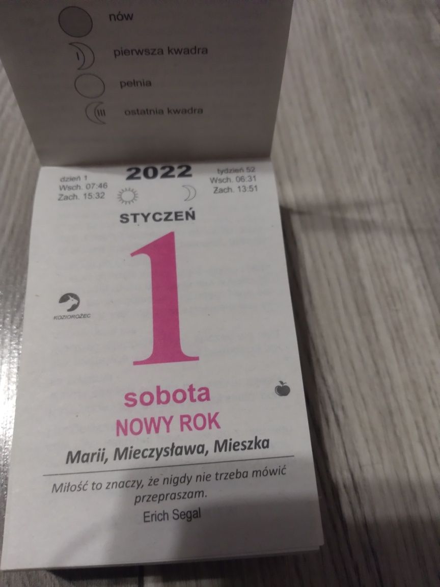 Kartka z kalendarza 2022, 2023 oraz 2024rok na  roczek, chrzciny