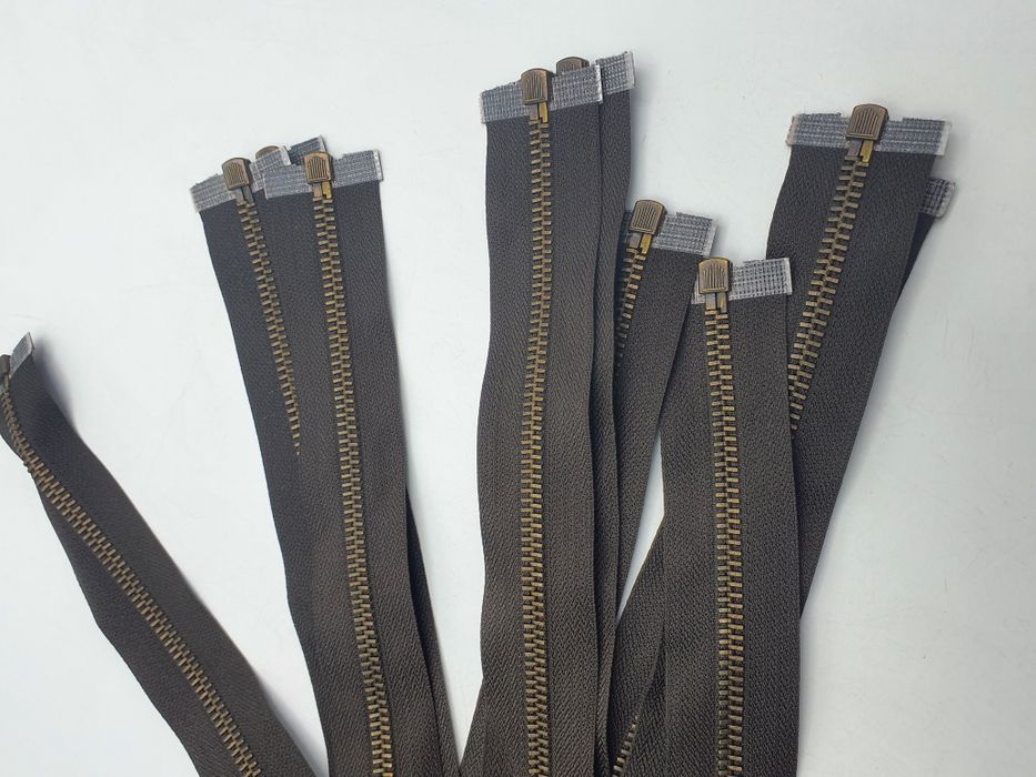 Zamek/suwak metal brąz 39 cm.zestaw 10 szt.