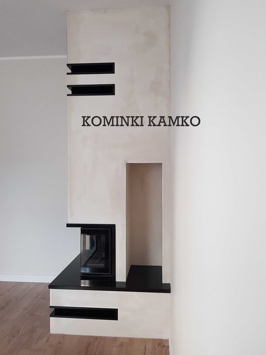 Kominki Kamko - wkład narożny Kratki Simple stalowy 6kW + zabudowa.