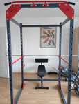 Klatka treningowa power rack, drążek