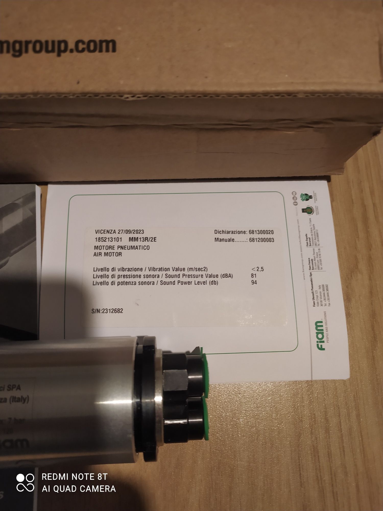 Silnik Pneumatyczny FIAM MM13R/2E Nowy