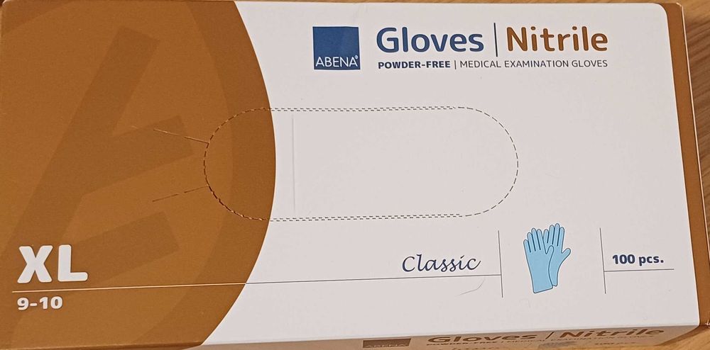 Rękawice nitrylowe S,M,XL,XXL Gloves 100 par bezpieczne jednorazowe