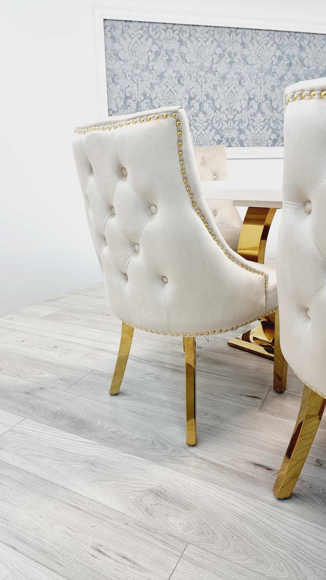 Jadalnia stół rozkładany OMEGA marmur gelato 200/300cm + 8 krzeseł MIO