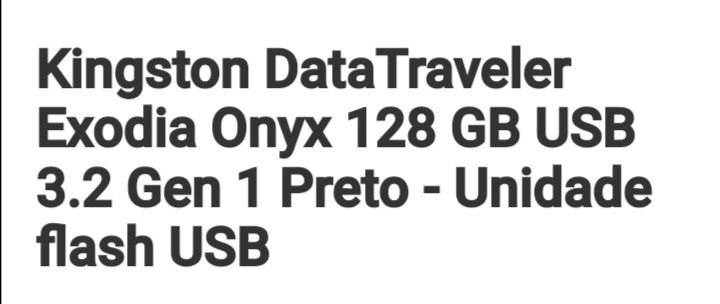 Pen Drive Kingston 128 Gb Exodia Onyx