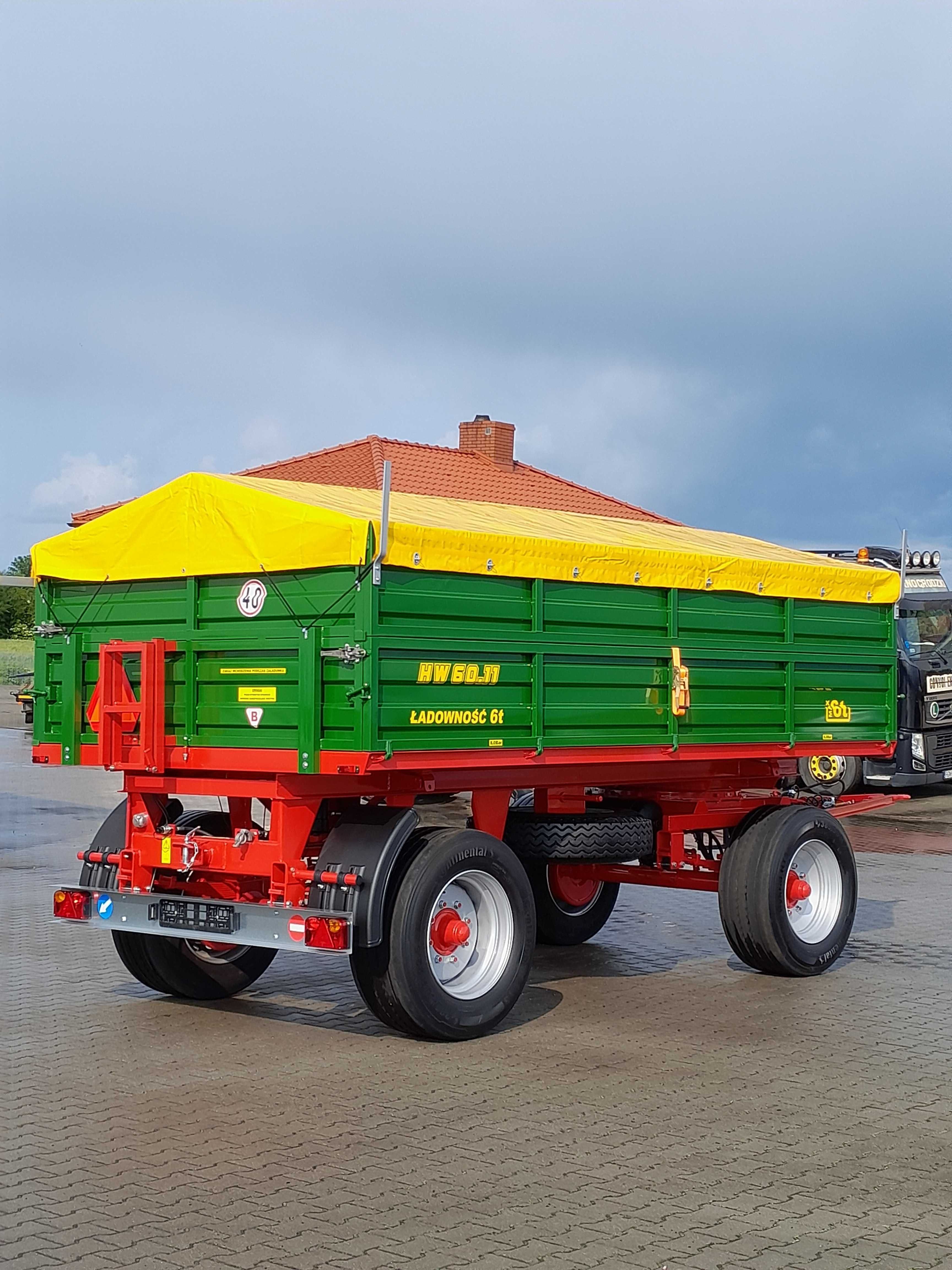 Przyczepa rolnicza IFA HW, HL 6011 2 strony 6-8 ton wywrotka-Nowa RAMA