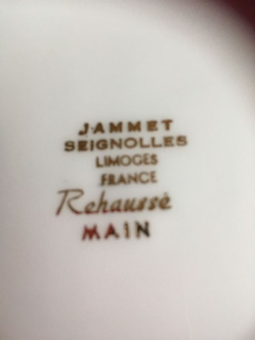 Conjunto 4 pratos Limoges-DC Paris e Jammet Seignolles-Rehaussé Main