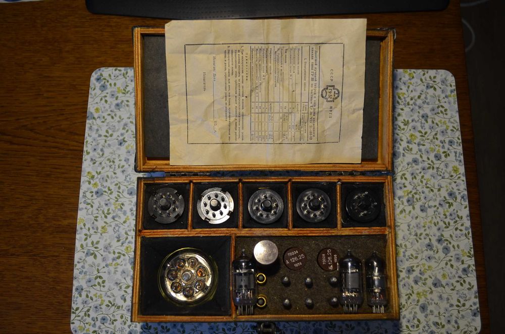 Лампы ГУ-32; СГ-3С; 6Н-7С; 6П-6С; 6Ф-1П; 6Ж-3П; 6К4; 6Г2 в ЗИП коробке