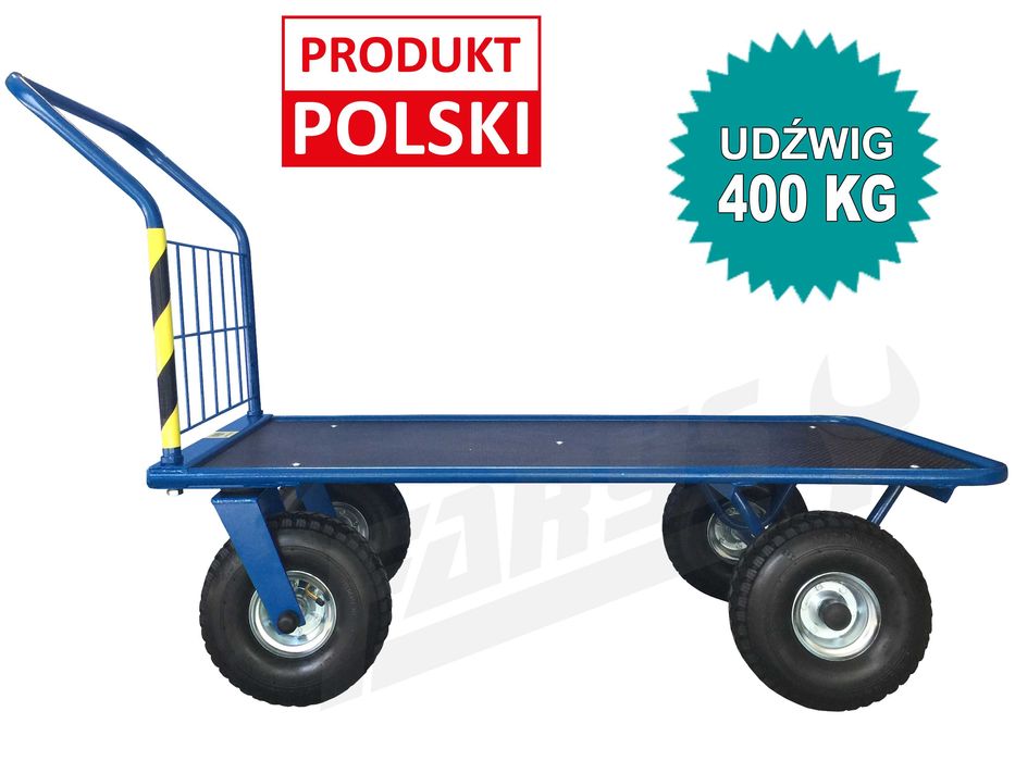Wózek magazynowy transportowy platformowy 400kg 125x75cm NOWY 4130