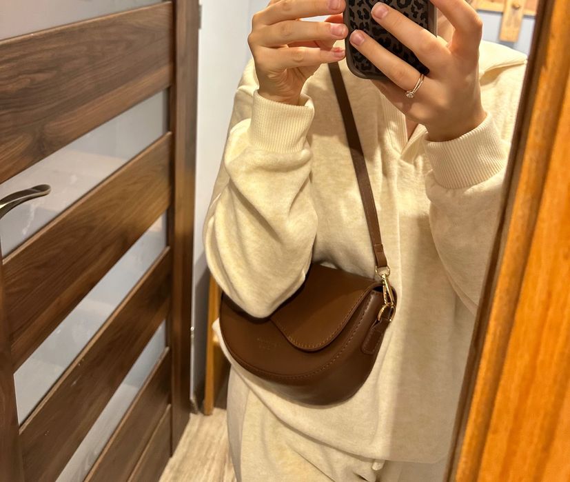 Torba damska na ramie Saddle bag Czekoladowa