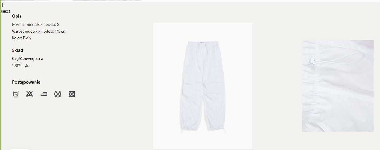 Bershka nylonowe spodnie spadochronowe parachute TEEN BSK 10-12 XXS