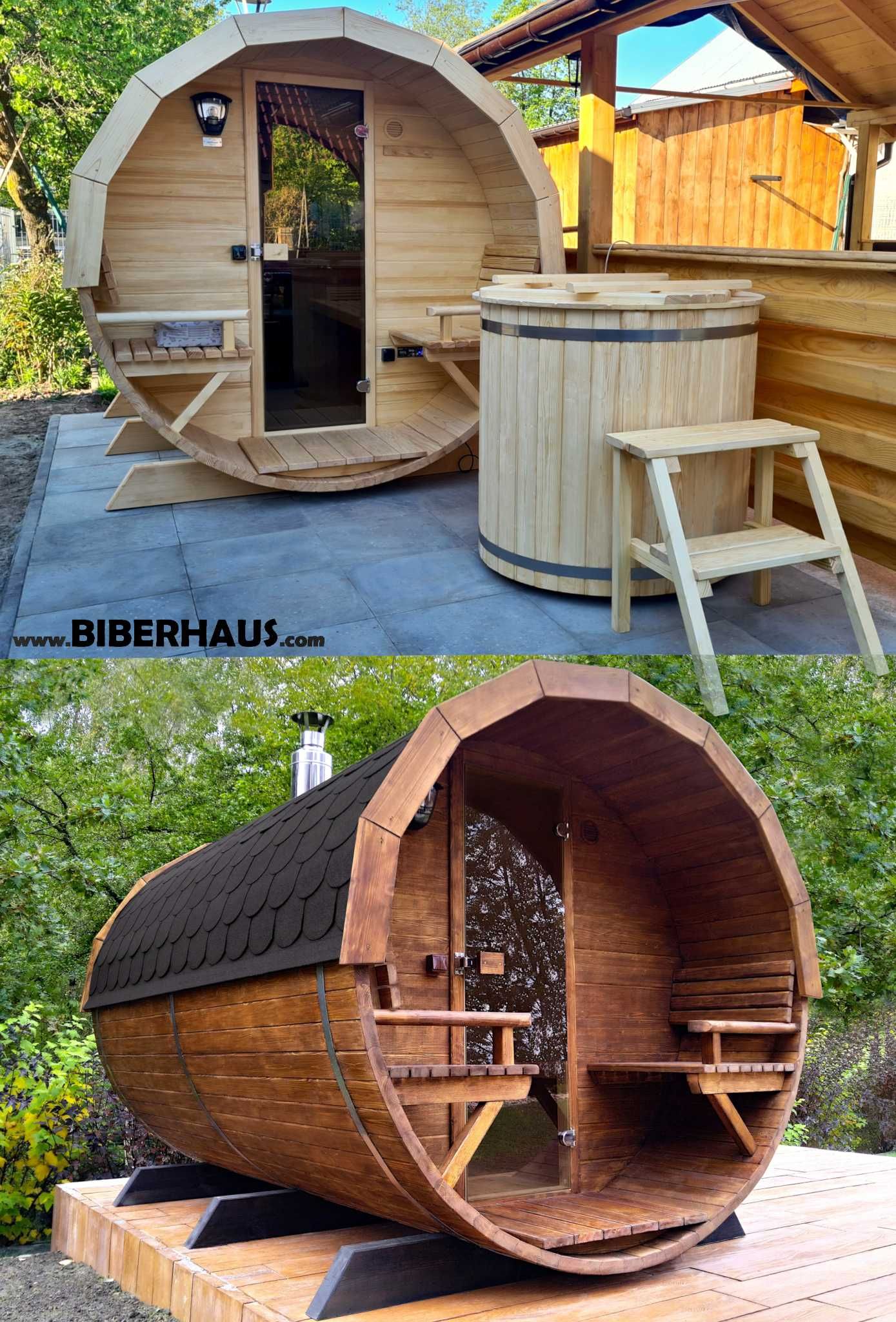 SAUNA Ogrodowa 300 cm + OKNO 50% + PRZEDSIONEK + GRATIS Beczka +Akces.