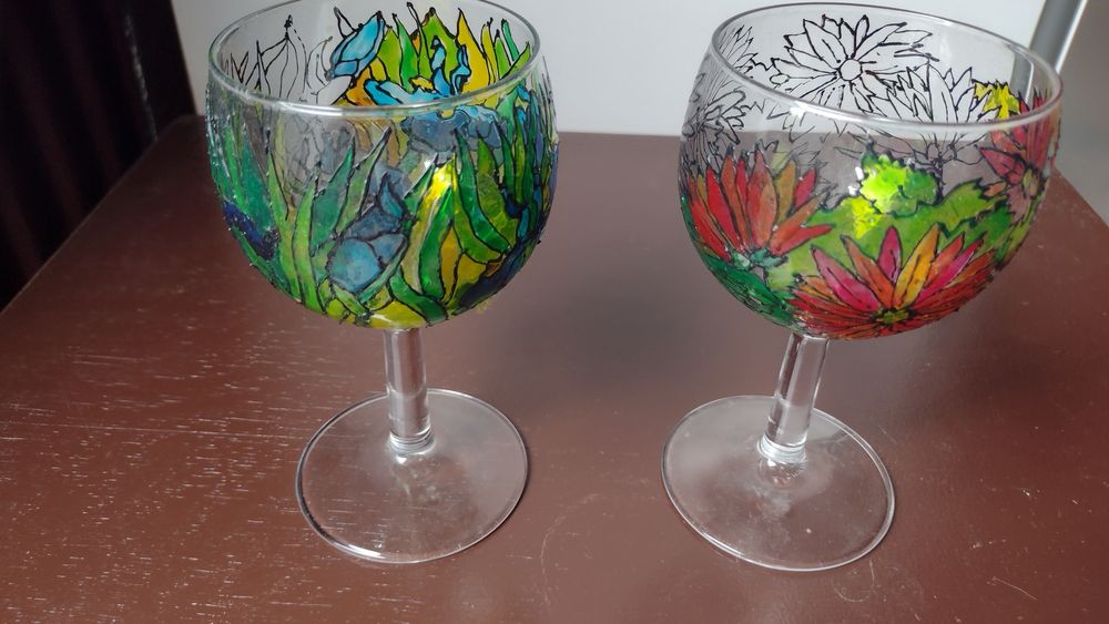 Kryształ Kieliszki ręcznie malowane