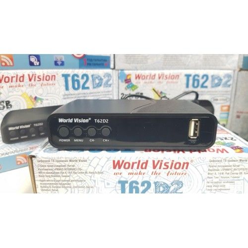 Новый Приставка Т2 тюнер применик World Vision T62D2 DVB-T/T2/C YouTub