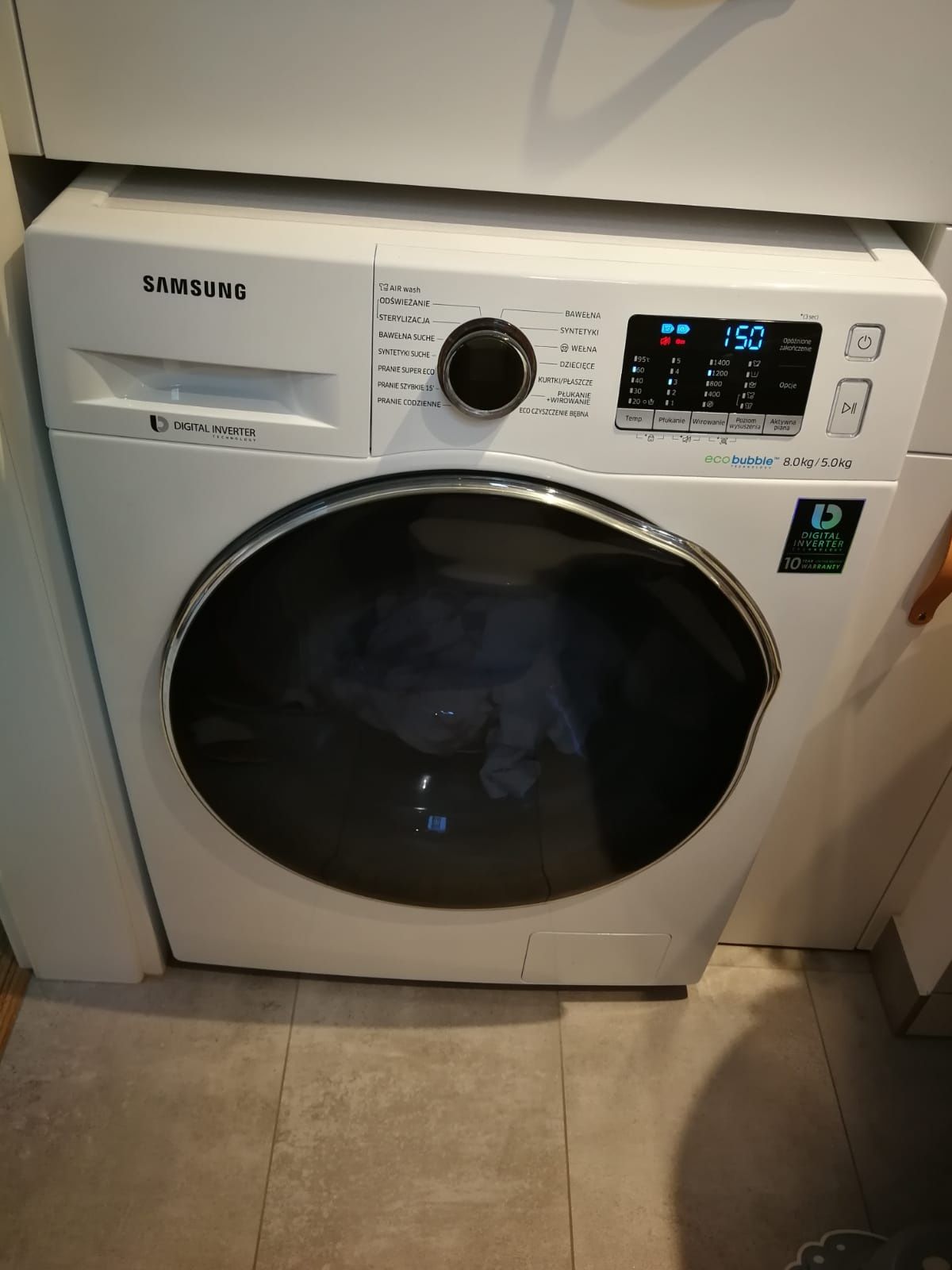 Pralko-suszarka WD80J5A10AW SAMSUNG Eco Bubble Inwerter 8kg