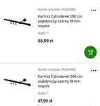 Karnisz czarny 2sztuki