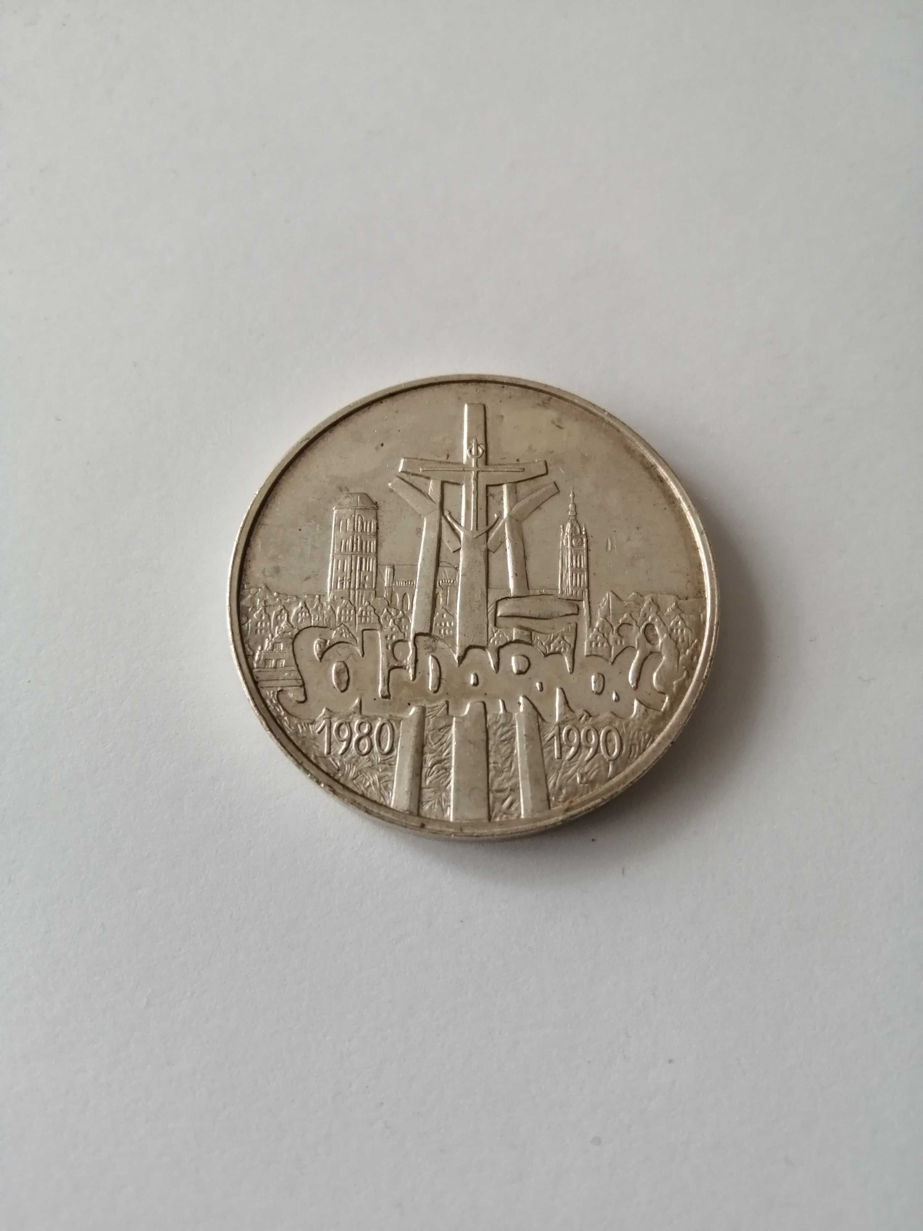 Srebrna moneta 100000 zł Solidarność 1990, srebro, oryginalna