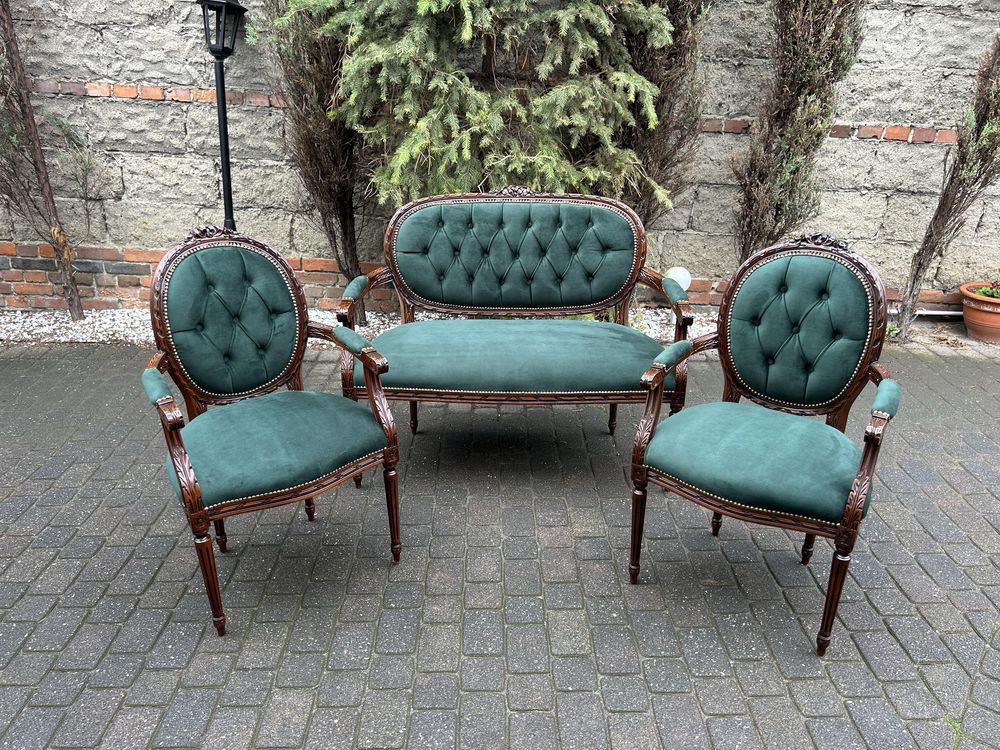 Wypoczynek Ludwikowski Ludwik Sofa Kanpa + Dwa Fotele Po Renowacji