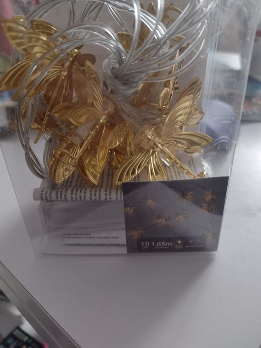 Łańcuch LED ważki złote