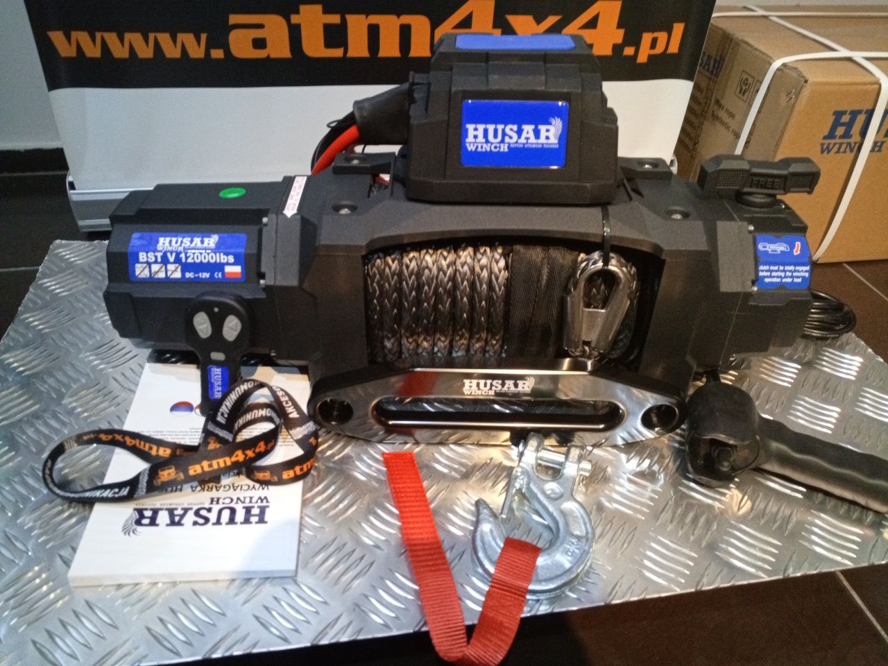 Wyciągarka HUSAR BST 12000 V SYNTETIC ROPE LED sklep serwis ATM4X4