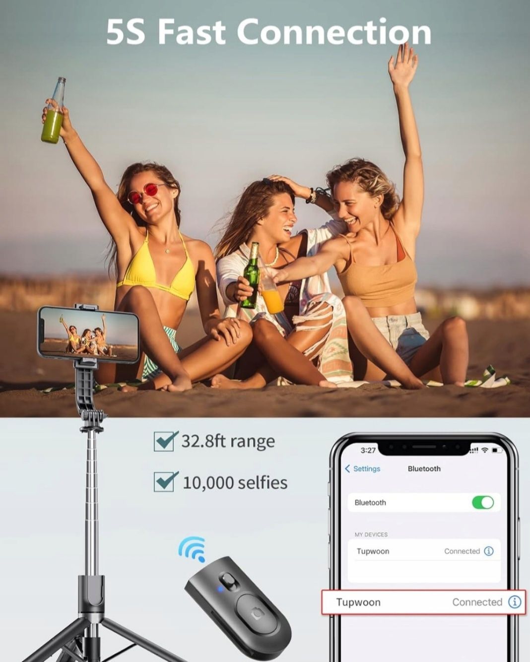 Selfie-stick Tupwoon Q02MP czarny