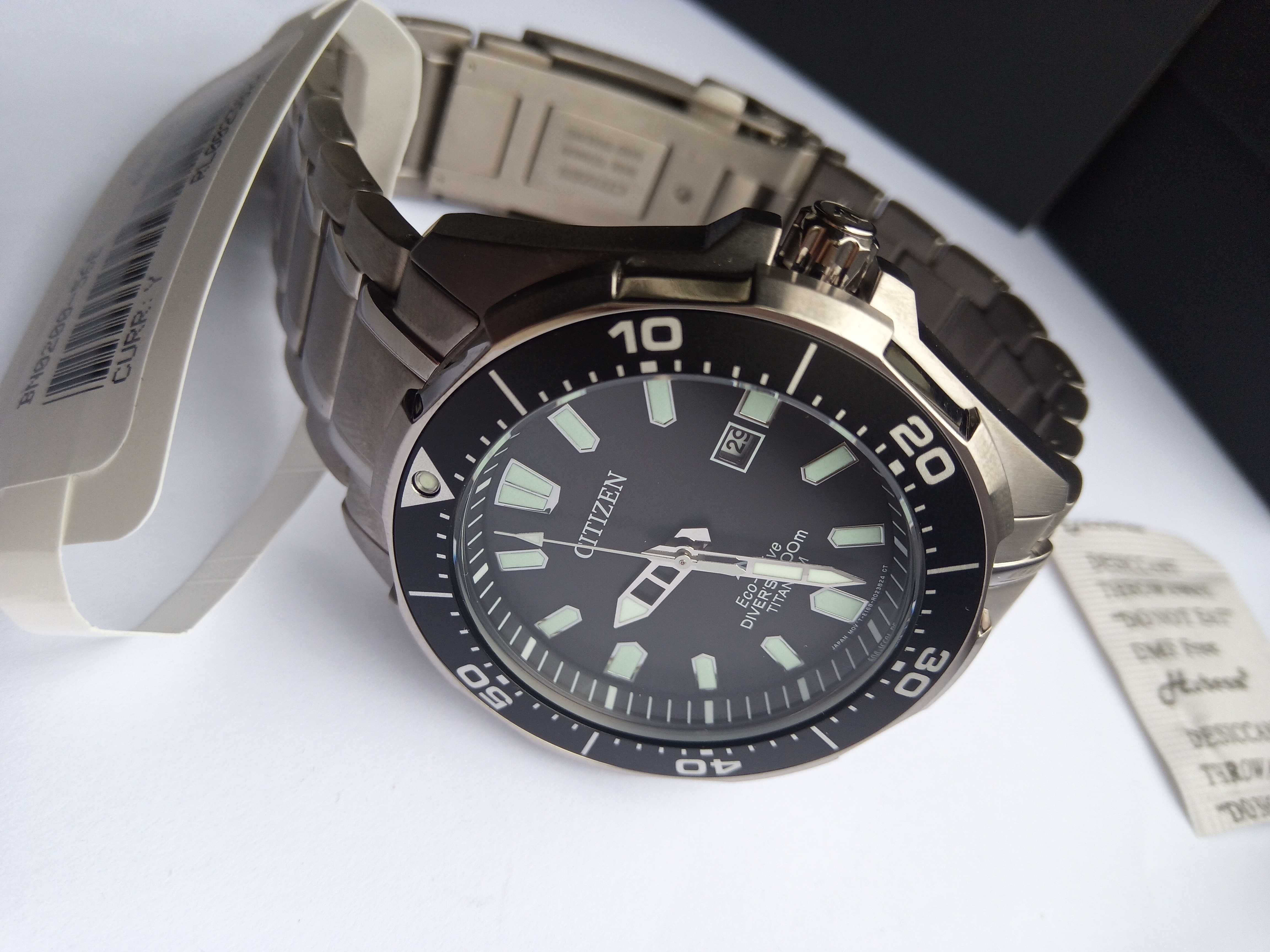Титановые японские 200м дайверские часы Citizen Eco-Drive BN0200-56E