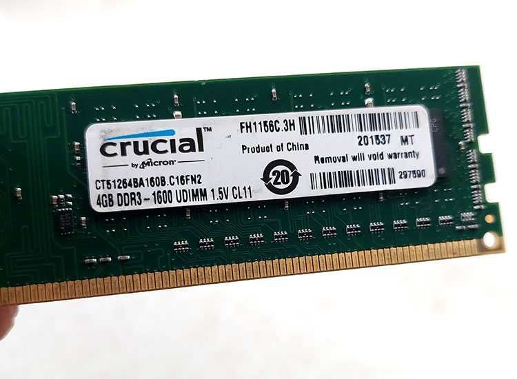 Память Crucial 4GB DDR3 1600 MHz (CT51264BA160B)