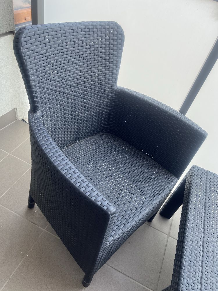 Stół z krzeslami ogrod balkon 2+1 Allibert