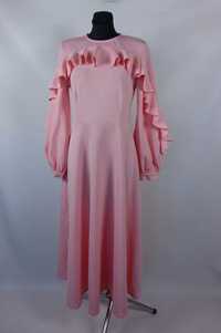 Shein rozkloszowana sukienka maxi pink / M