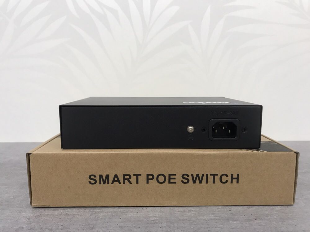 ХІТ 6 портов PoE свич свитч коммутатор для ip видеонаблюдения 4 камери