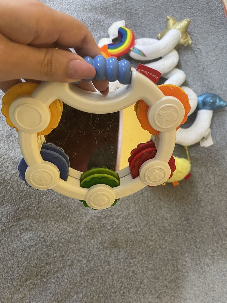 spirala balibazoo na łóżeczko lusterko Fisher price zabawki niemowlę
