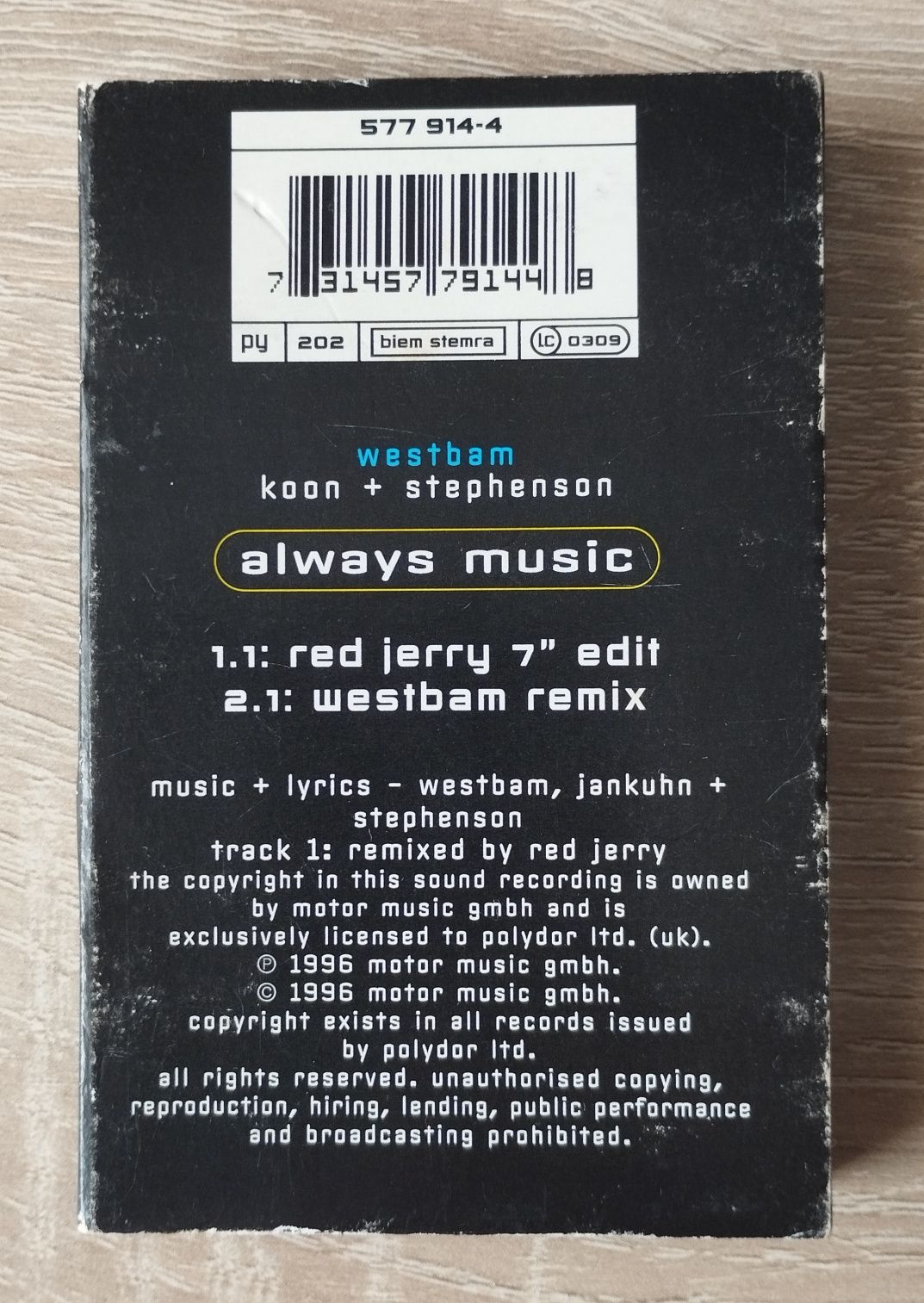 WestBam, Koon + Stephenson – Always Music 1996 [Single MC]