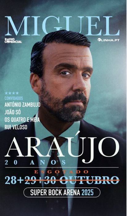 Bilhete Miguel Araujo 30/out - Super Bock Arena - Porto