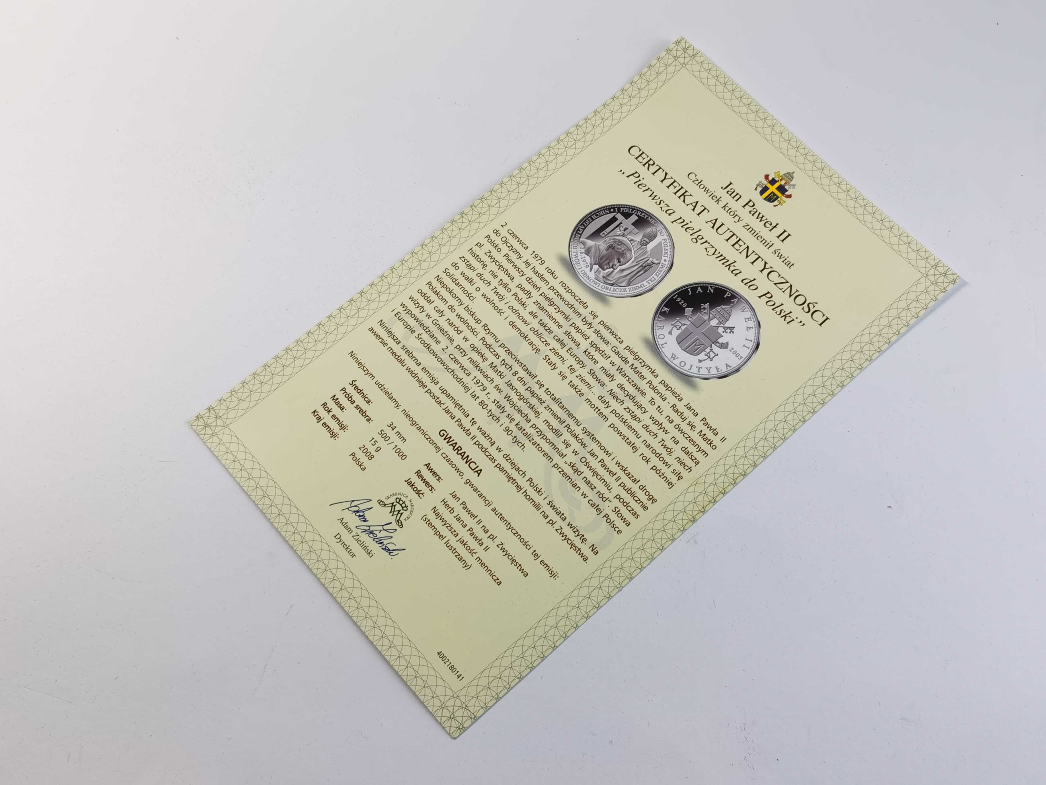 24 srebrne medale JAN PAWEŁ II monety komplet certyfikaty Kraków K18