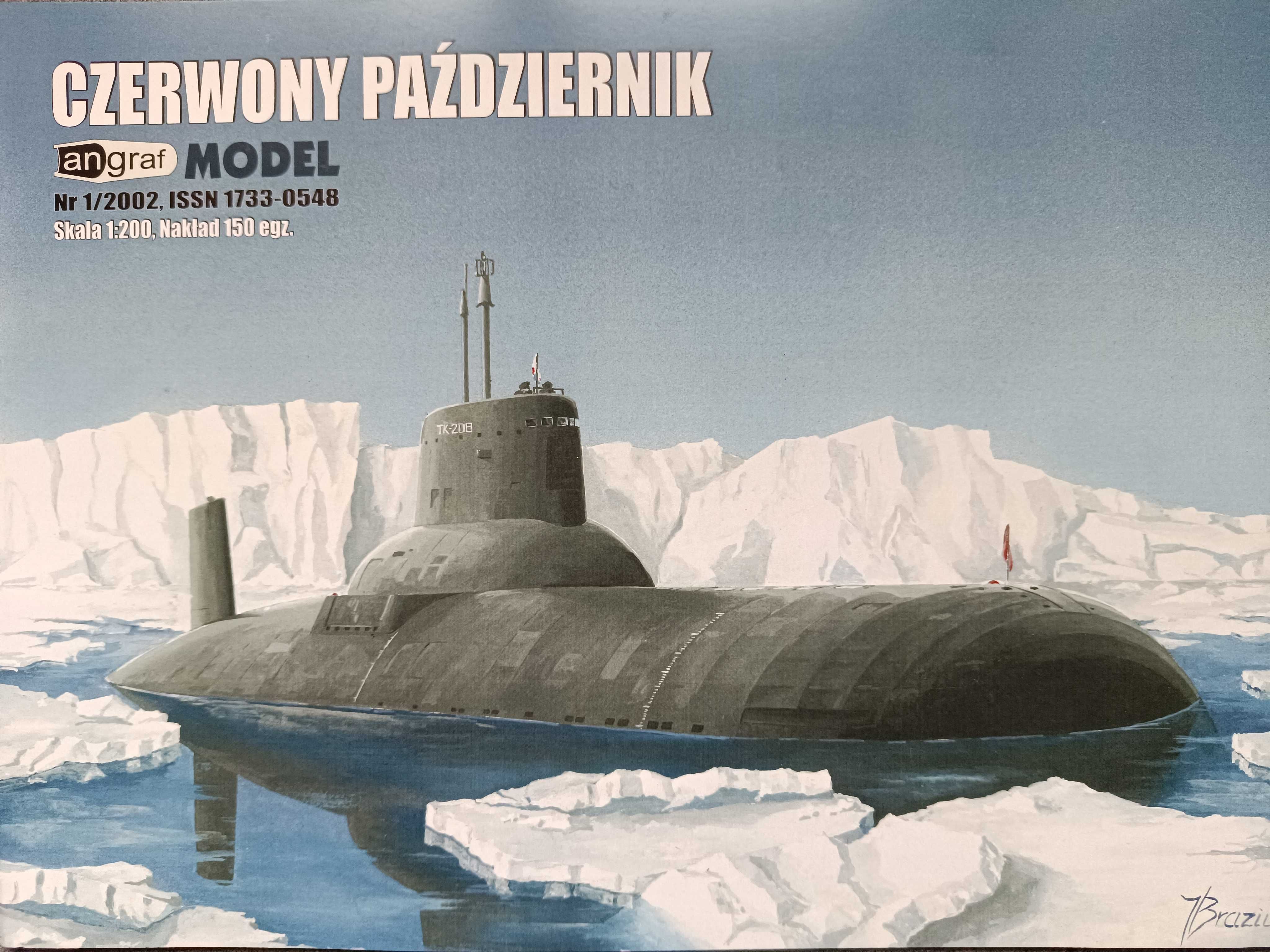 Model kartonowy Angraf 1/2002 okręt podwodny  CZERWONY PAŹDZIERNIK