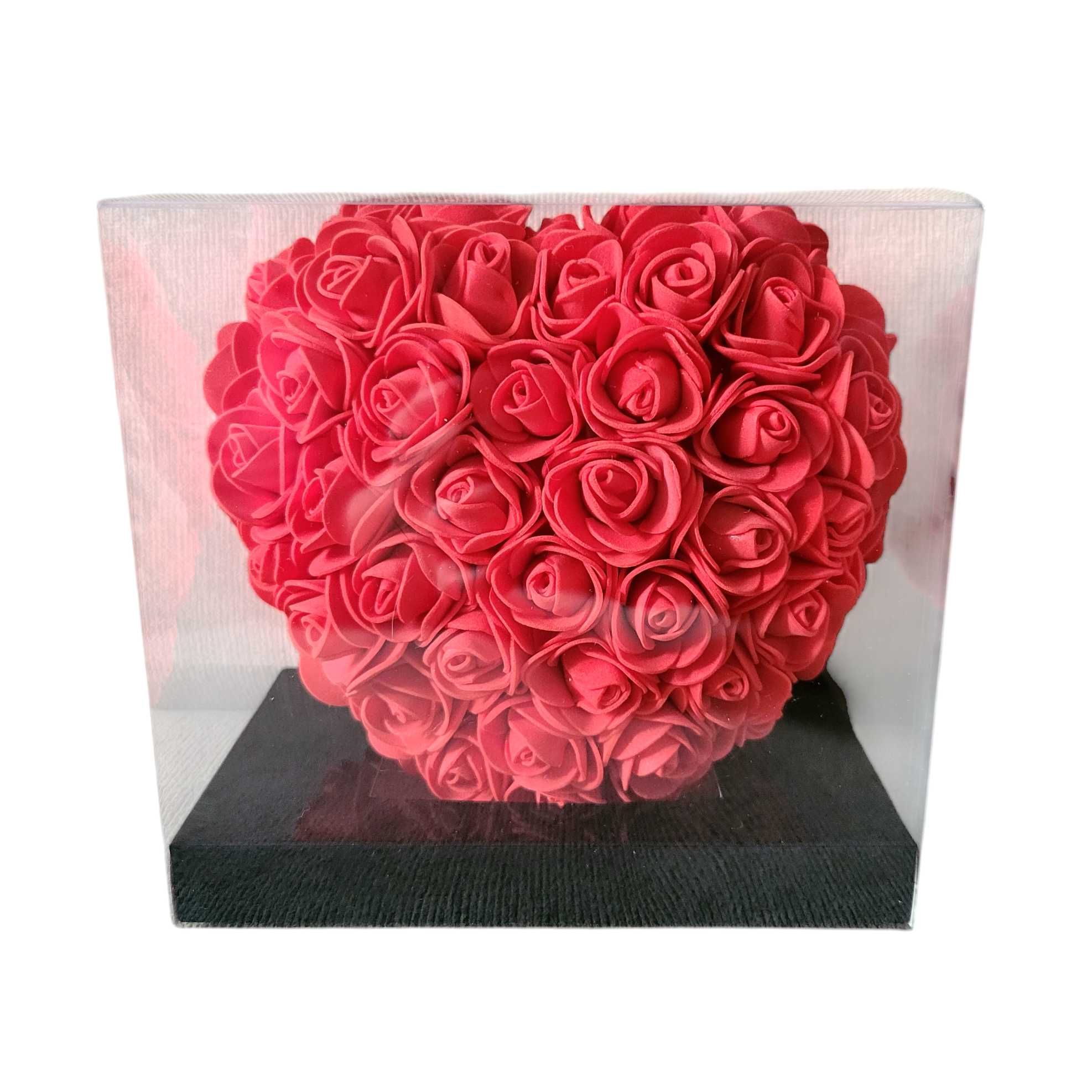 Serce z płatków róż 15 cm prezent w pudełku #527