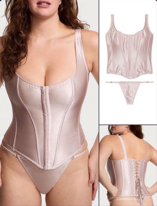 Victorias Secret 34В 36В M/L боди корсет 75Б 80Б труси стрази S