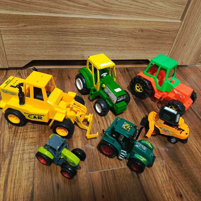 Zestaw 6 autek traktory koparka