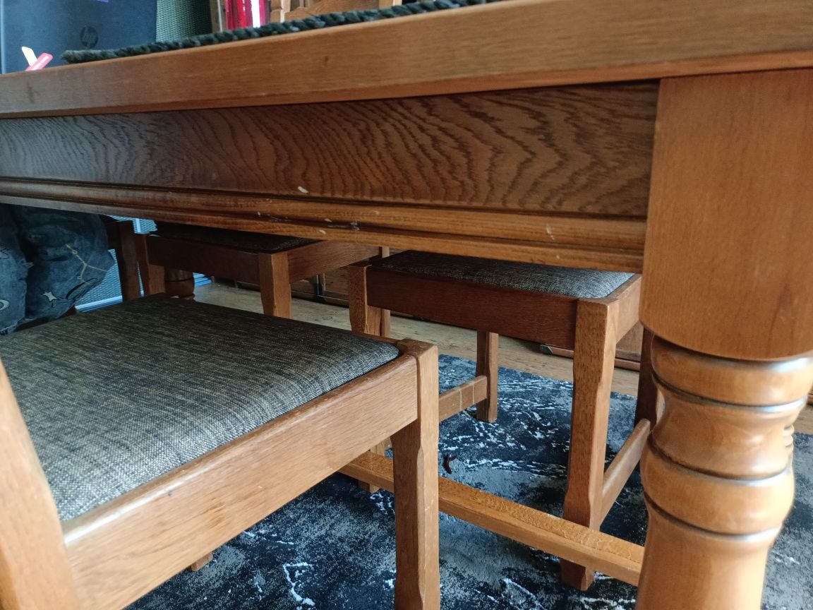 Stół+krzesła dębowe
