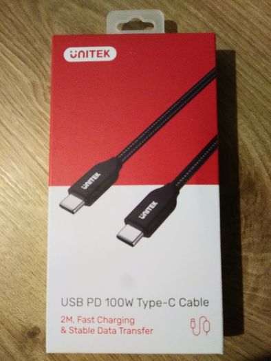 Unitek Kabel USB-C USBC 2m 100W oplot PD power delivery przewód Wy 1zł