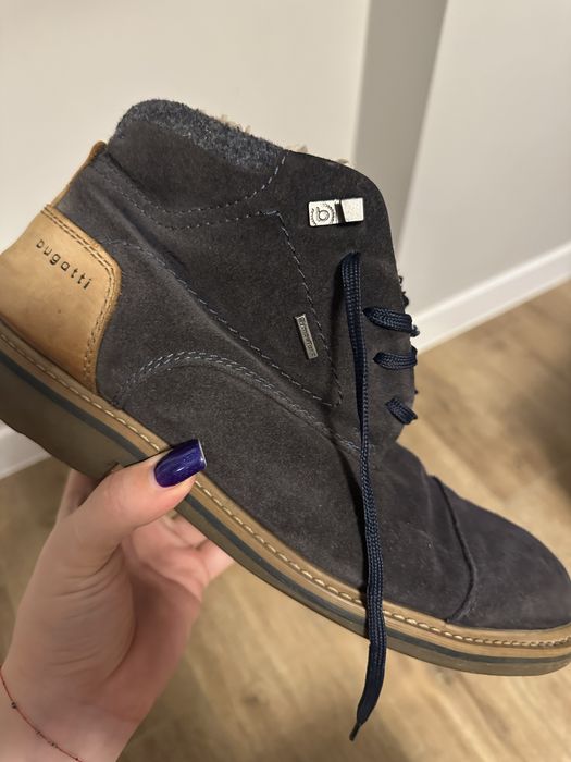 Чоловічі чоботи зимові bugatti 42 натуральна замш і хутро