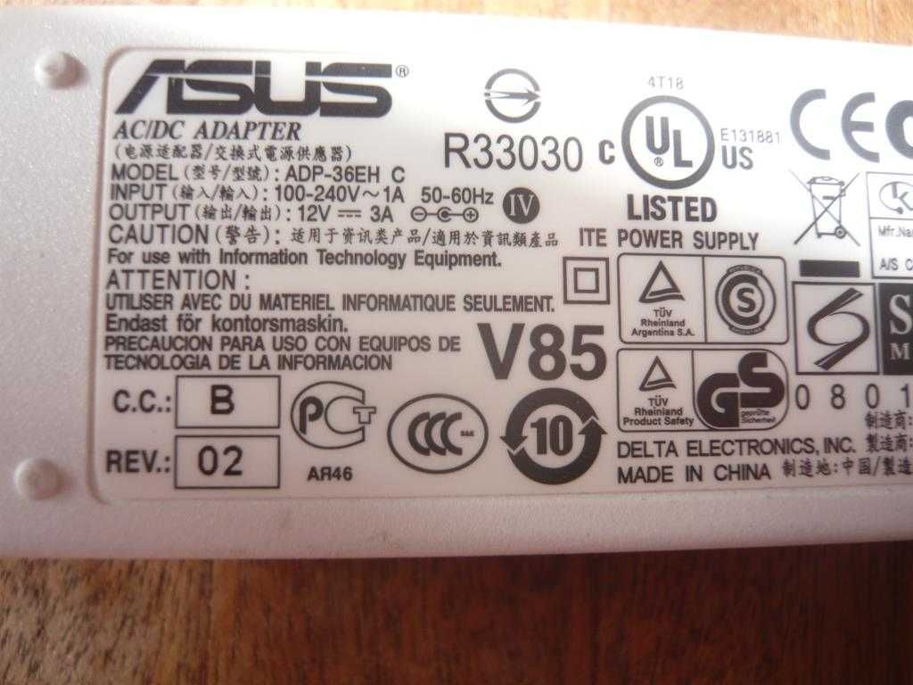 Carregador Asus ADP-36EH original (12V, 3A)