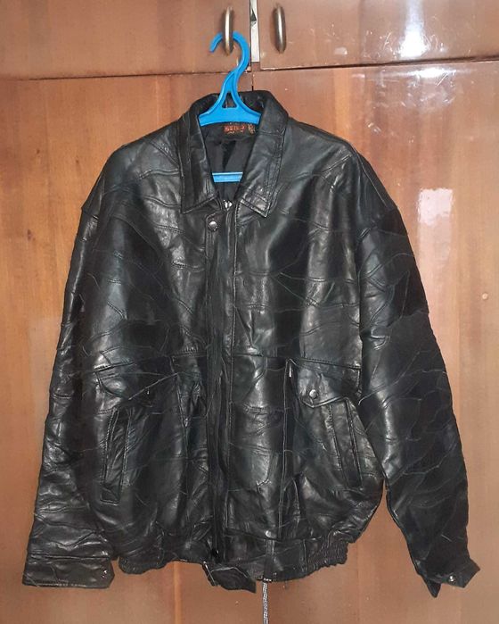 Куртка мужская кожаная чёрная