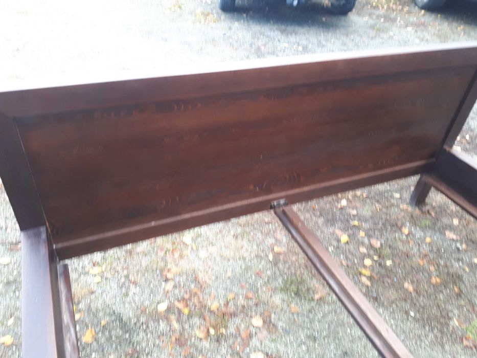 Lozko drewniane proste dwuosobowe sypialnia bejcowane sosnowe