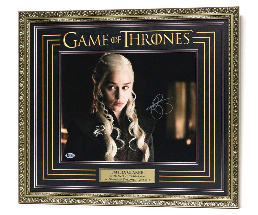 Emilia Clark autograf Gra o Tron piękna oprawa certyfikat