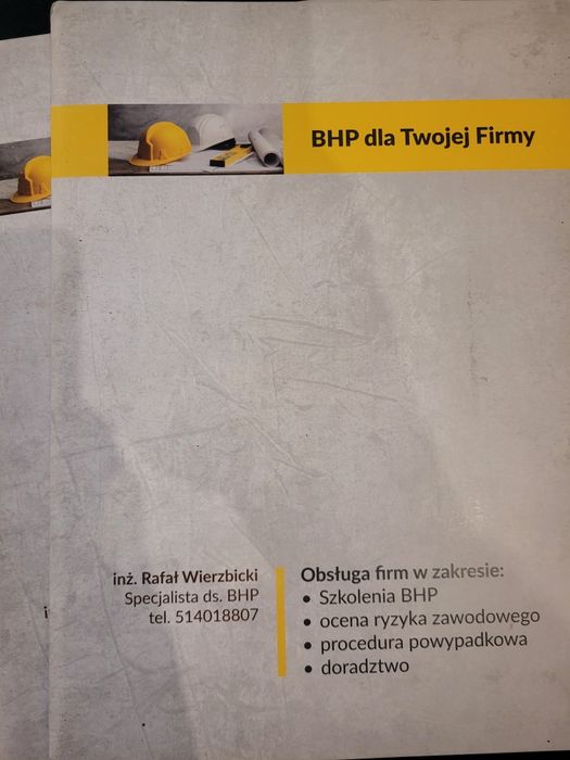 Szkolenie BHP, ryzyko zawodowe, procedura powypadkowa.