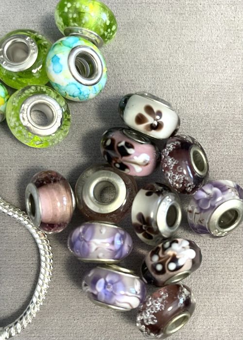 Contas de Murano p/pulseira Pandora