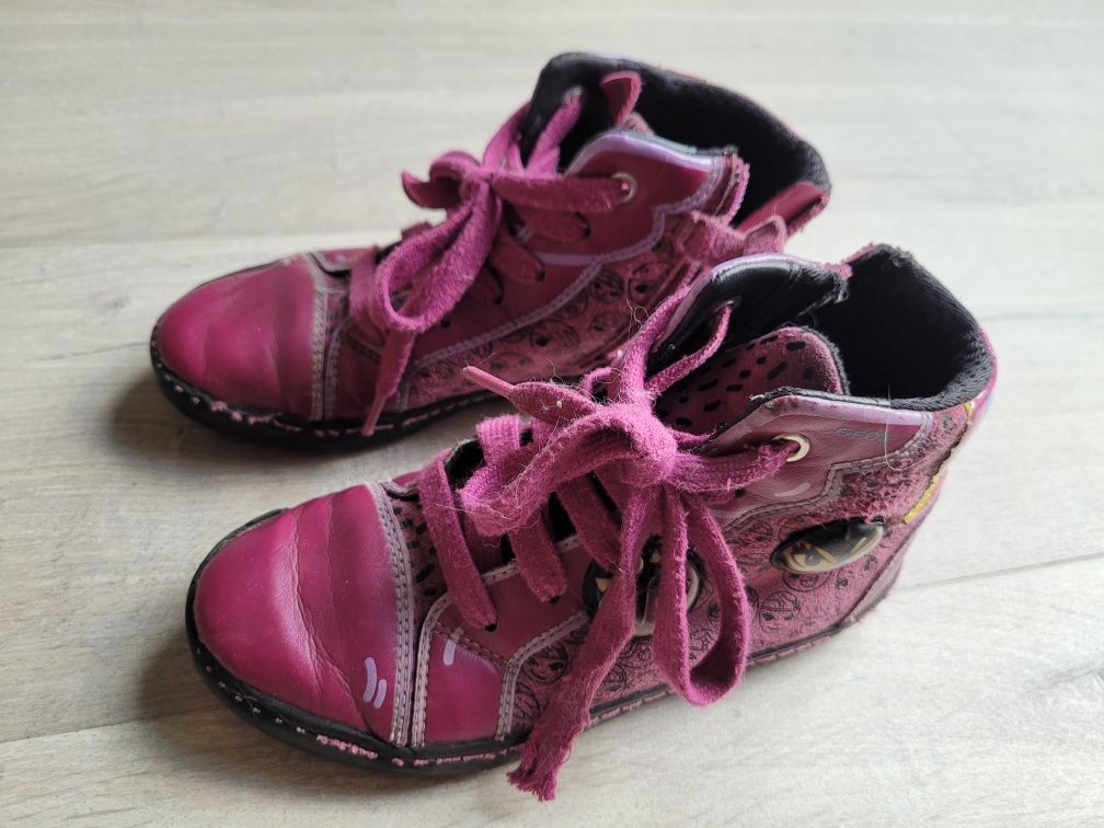 Geox trampki skórzane różowe buty dla dziewczynki wiosna 30