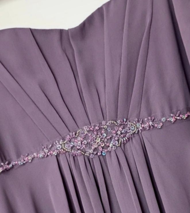 Nowa maxi długa sukienka suknia XS S 34 36 fioletowa