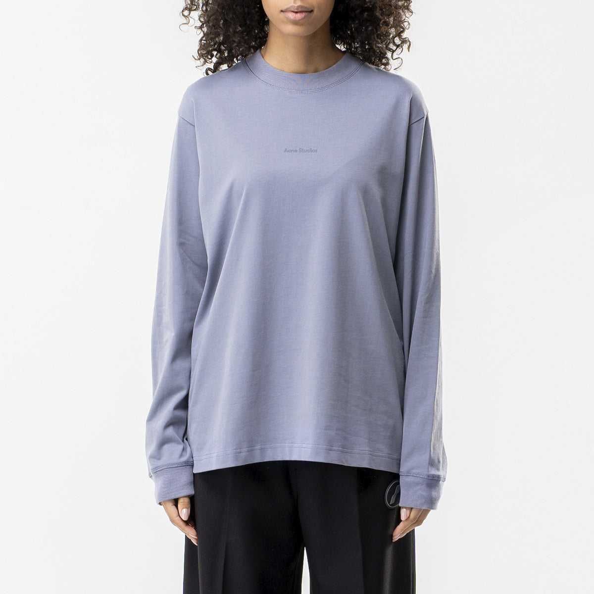 Футболка Acne Studios Simple Logo Long Sleeve Dark Grey