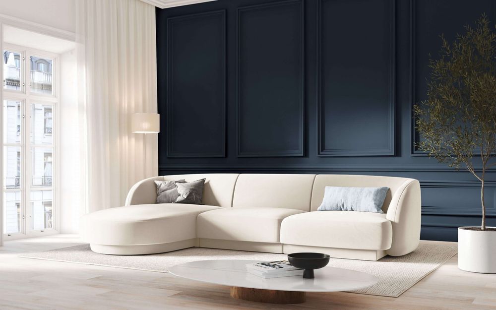 Narożnik Sofa Narożna Miley Boucle Jasny Beż Dostępny, dostawa